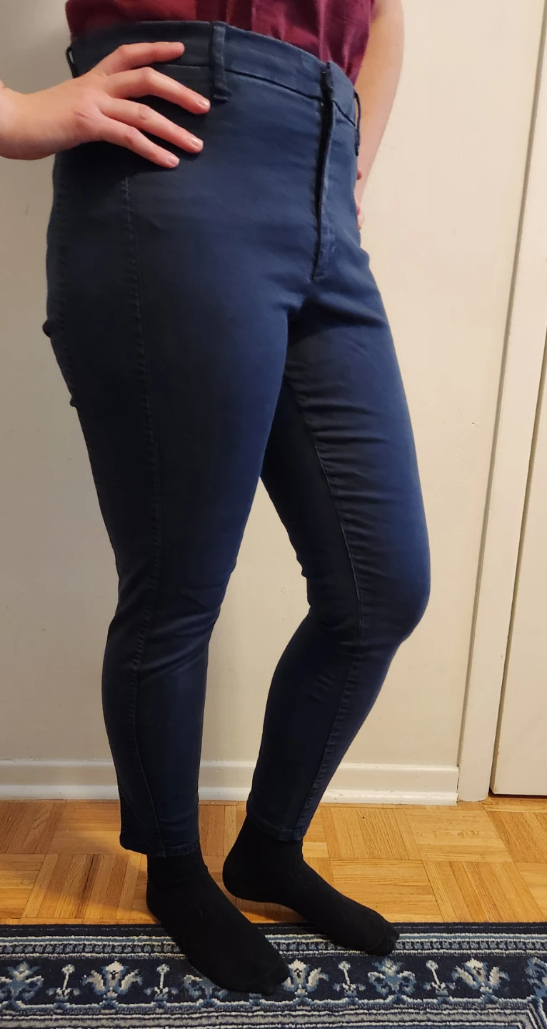 GAP Navy High-Waist Skinny Pants Cropped Leg Size 14