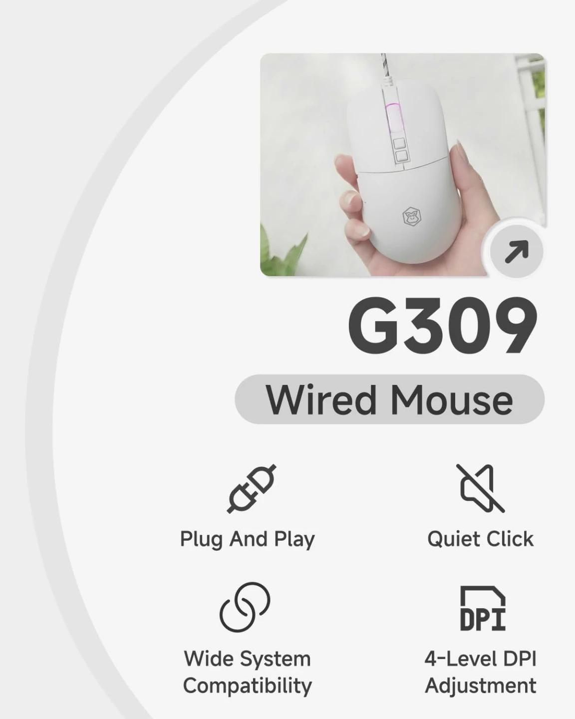 EWEADN G309 Wired Mouse, 7-Button - photo 2