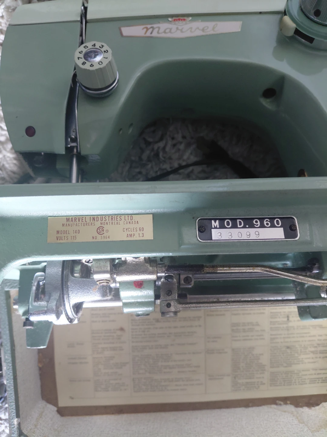 Marvel Mod. 960 Sewing Machine