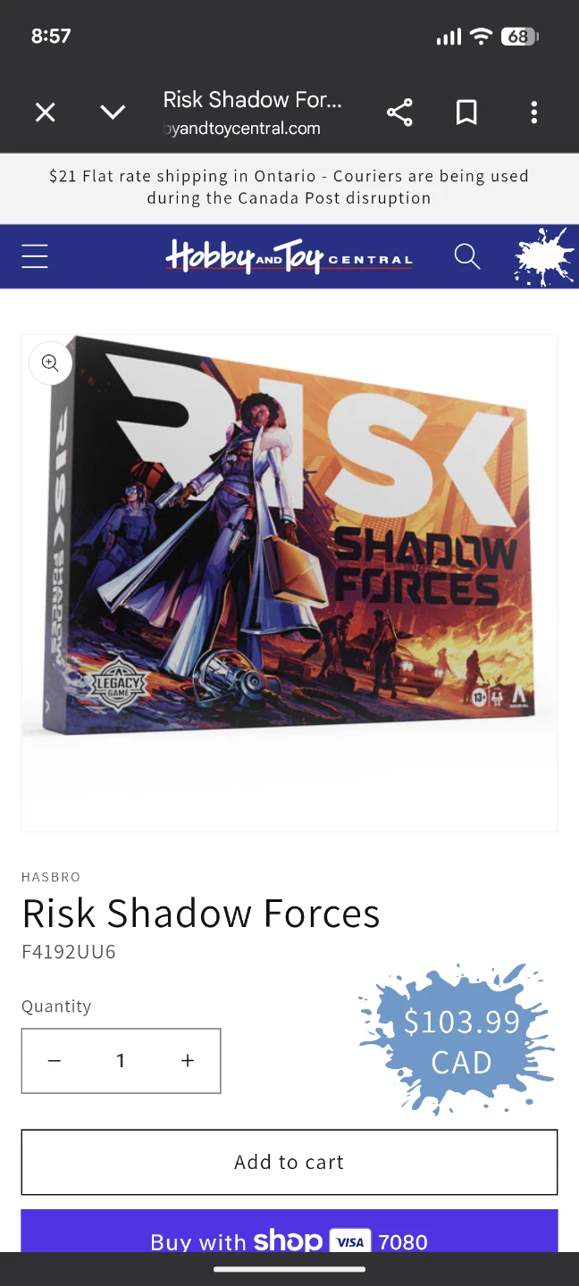 New Risk Shadow Forces Legacy Board Game