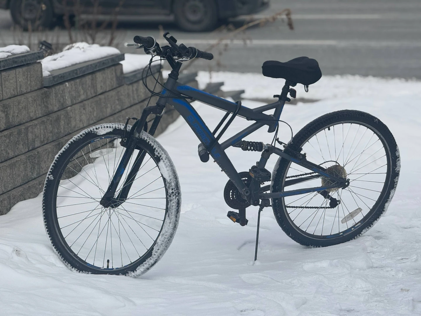 Supercycle Gray and Blue Mountain Bike