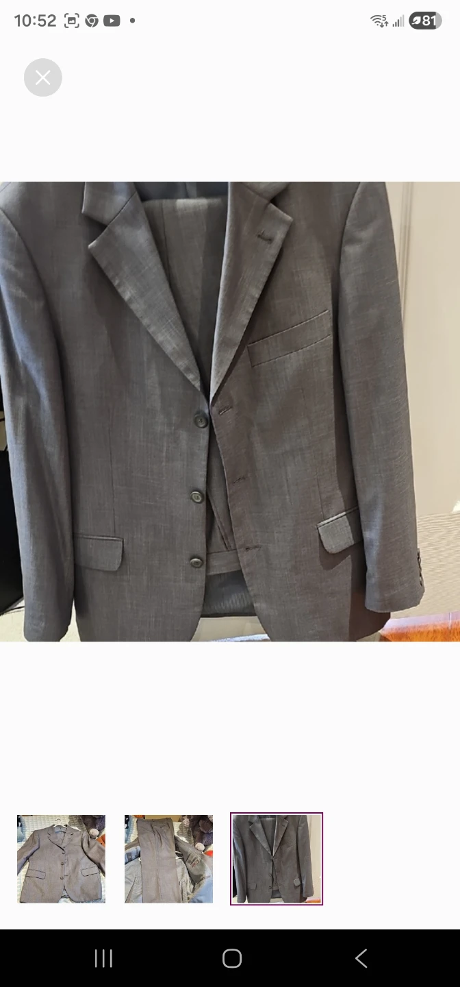 Classic Men's Gray Suit Jacket and Pants