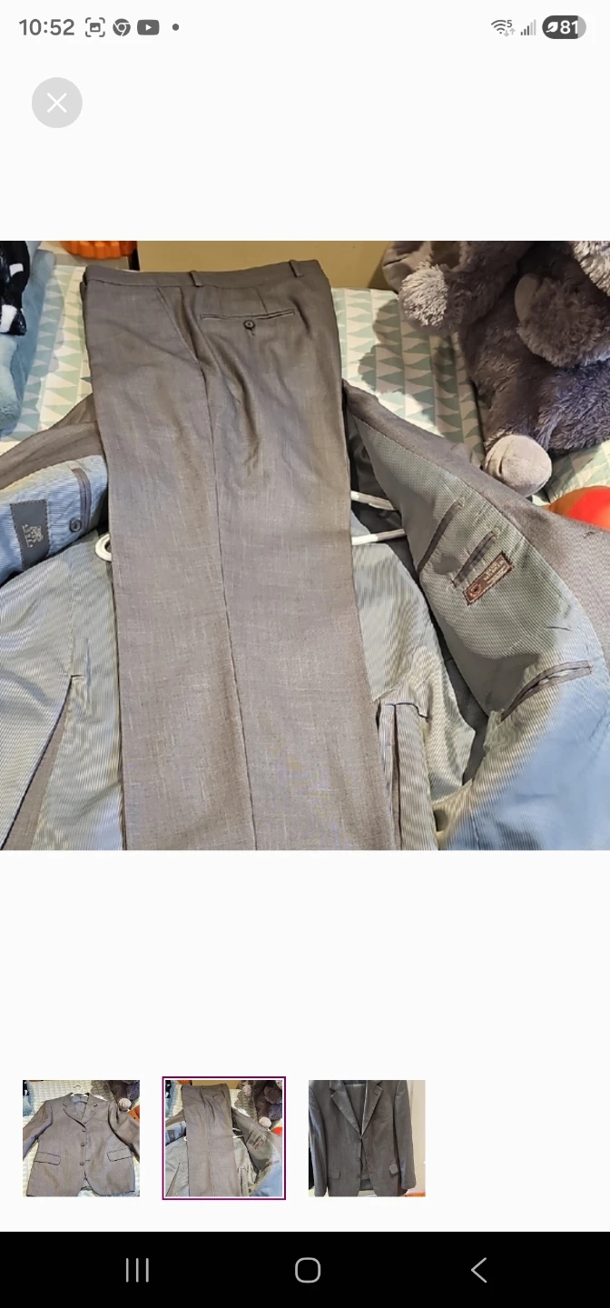 Classic Men's Gray Suit Jacket and Pants - photo 2