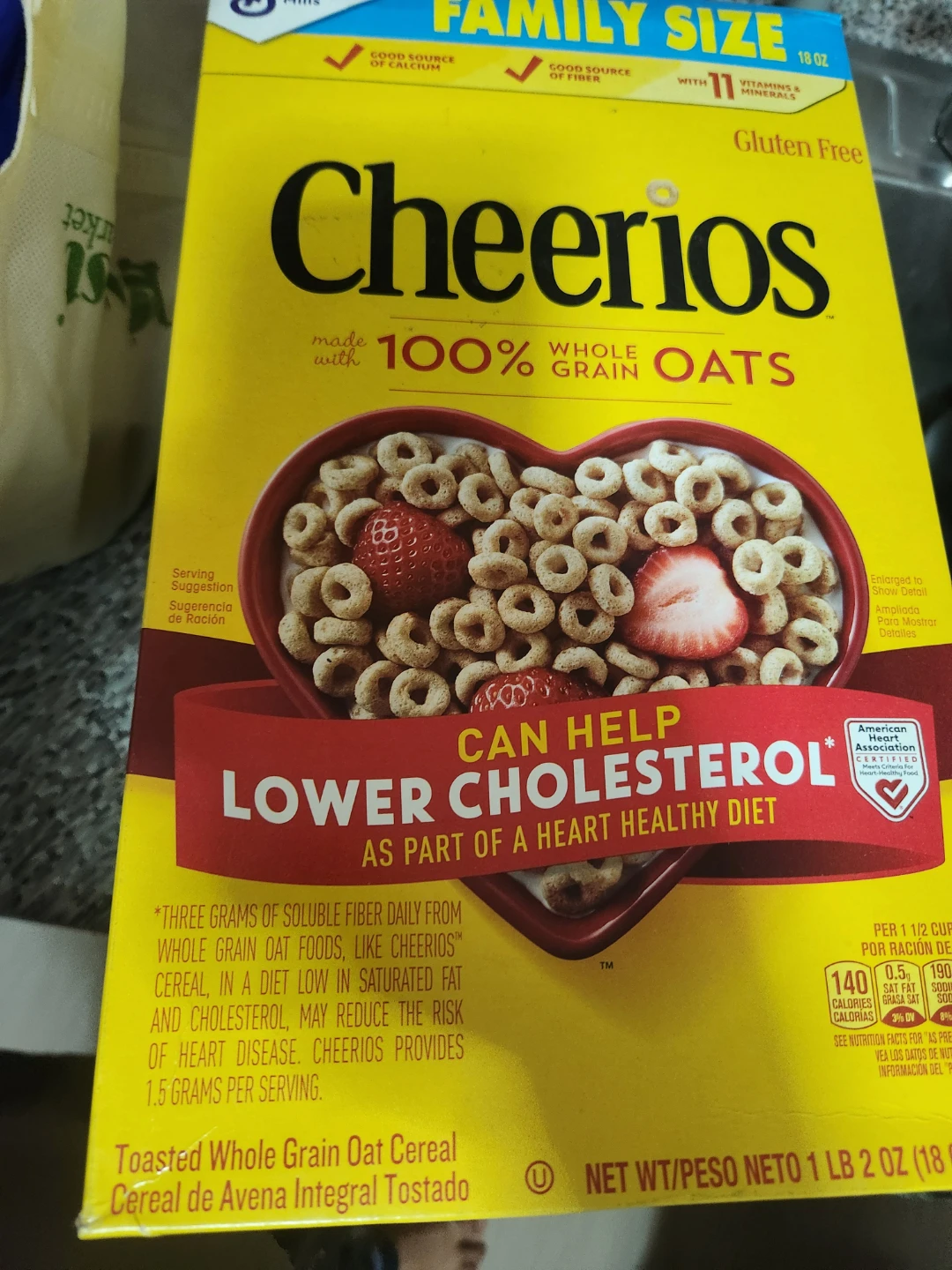 General Mills Cheerios Toasted Whole Grain Oat Cereal, 18 oz