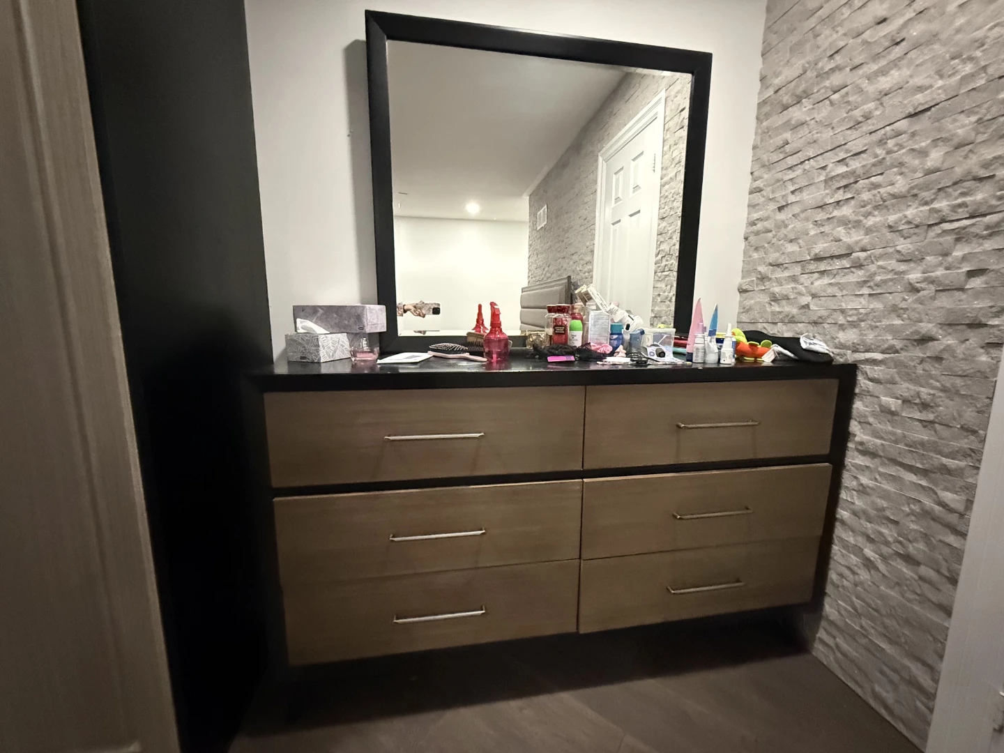 Wooden Dresser with Mirror