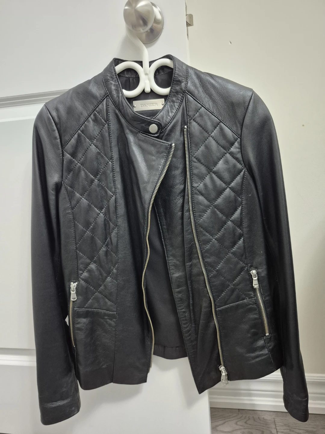 DANIER Quilted Black Leather Moto Jacket - photo 3