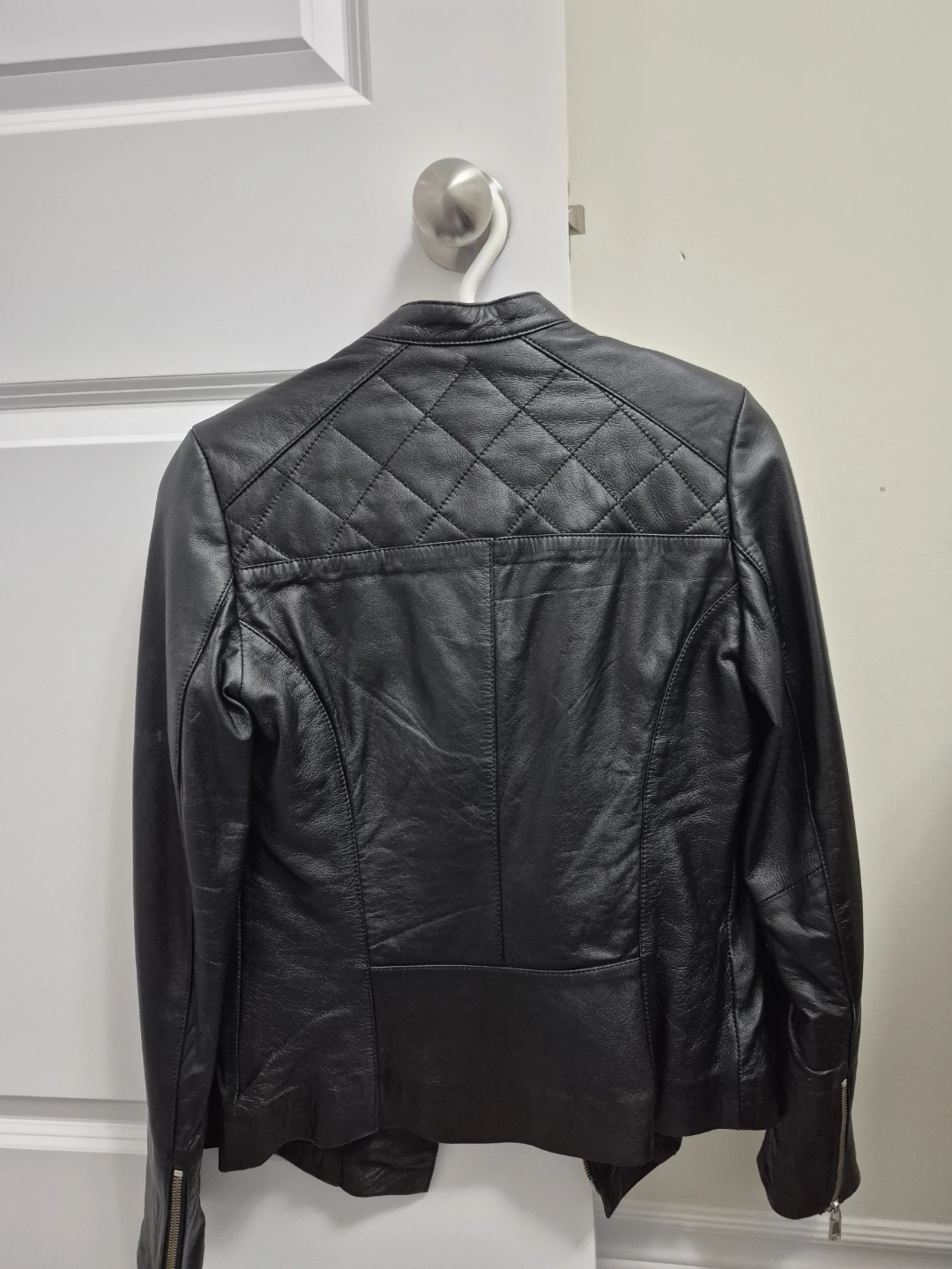 DANIER Quilted Black Leather Moto Jacket - photo 5