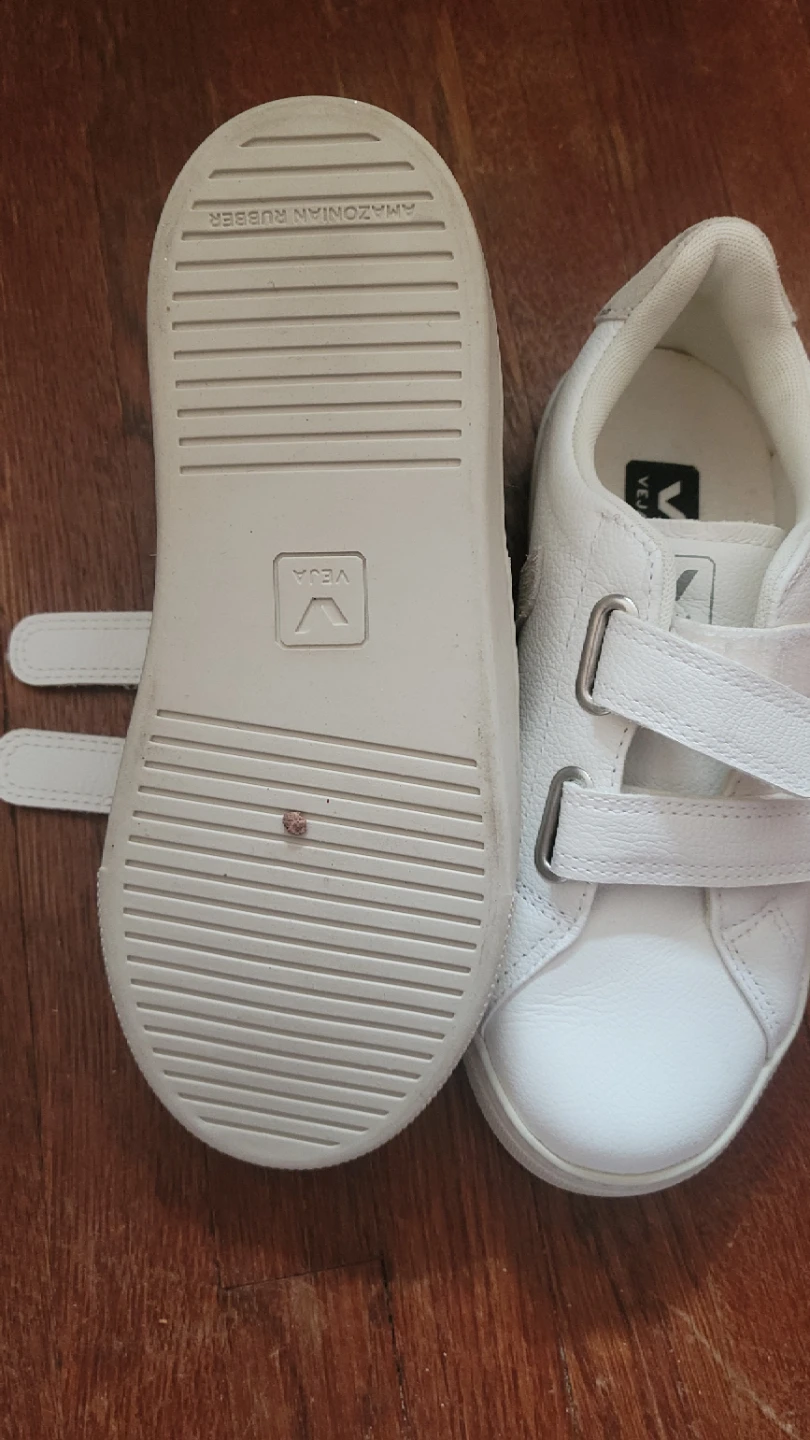 Veja Kids White Leather Velcro Sneakers - photo 3