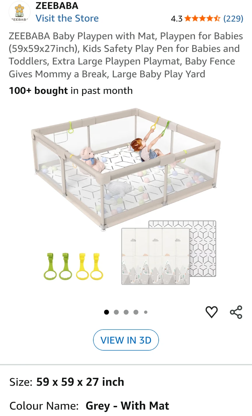 Grey Baby Playpen - photo 4