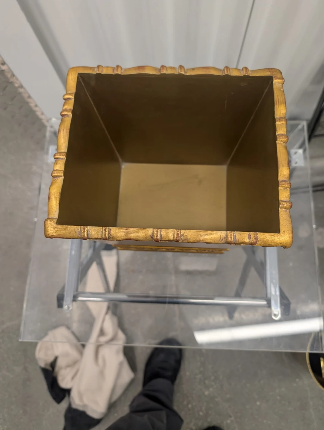 Gold Metal Tissue Box Cover and Decorative Waste Baskets - photo 4