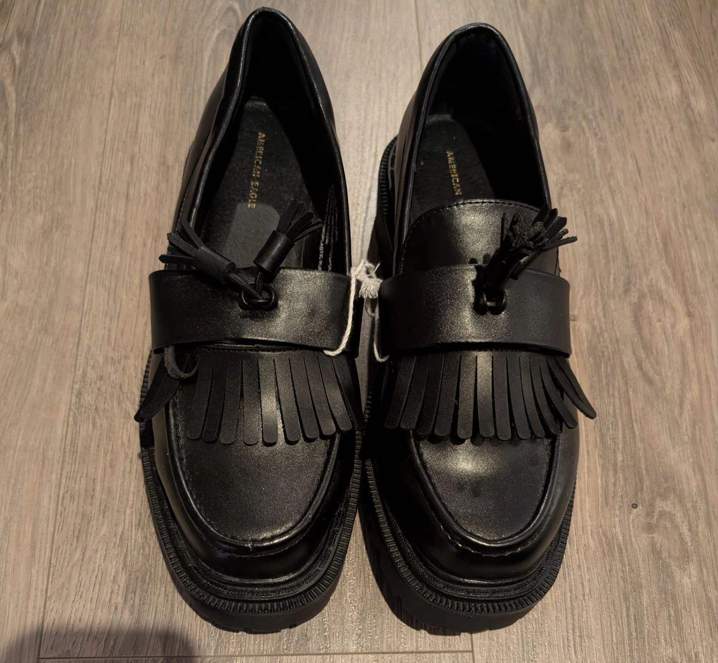 American Eagle Black Loafers with Tassels and Fringe - photo 4