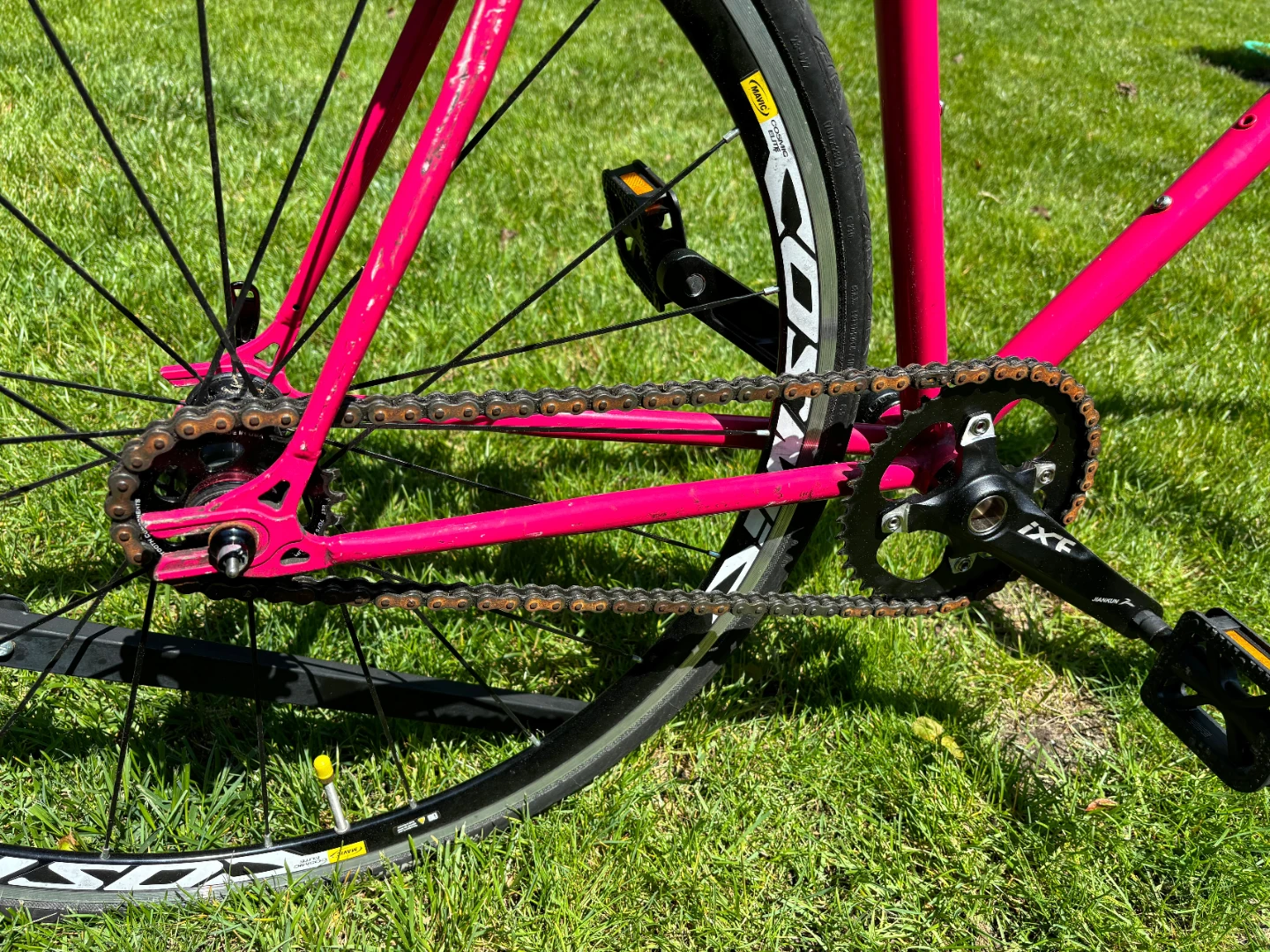 Custom Single Speed Steel Frame Track Bike, helmet, and tools. - photo 2