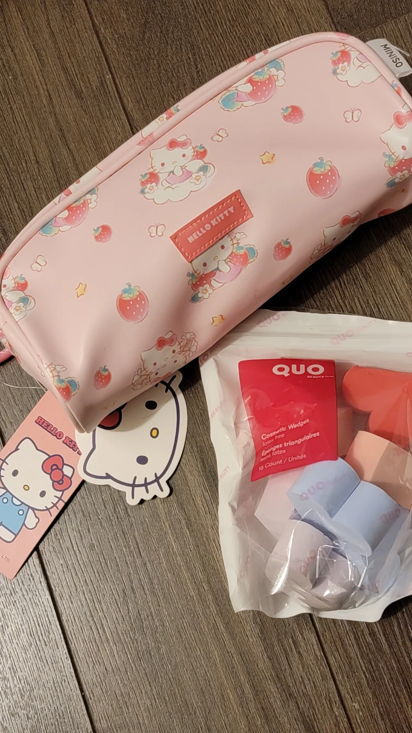 Hello Kitty Cosmetic Pouch & QUO Beauty Cosmetic Wedges