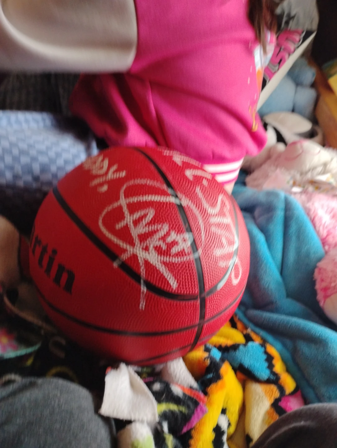 Signed Red Basketball