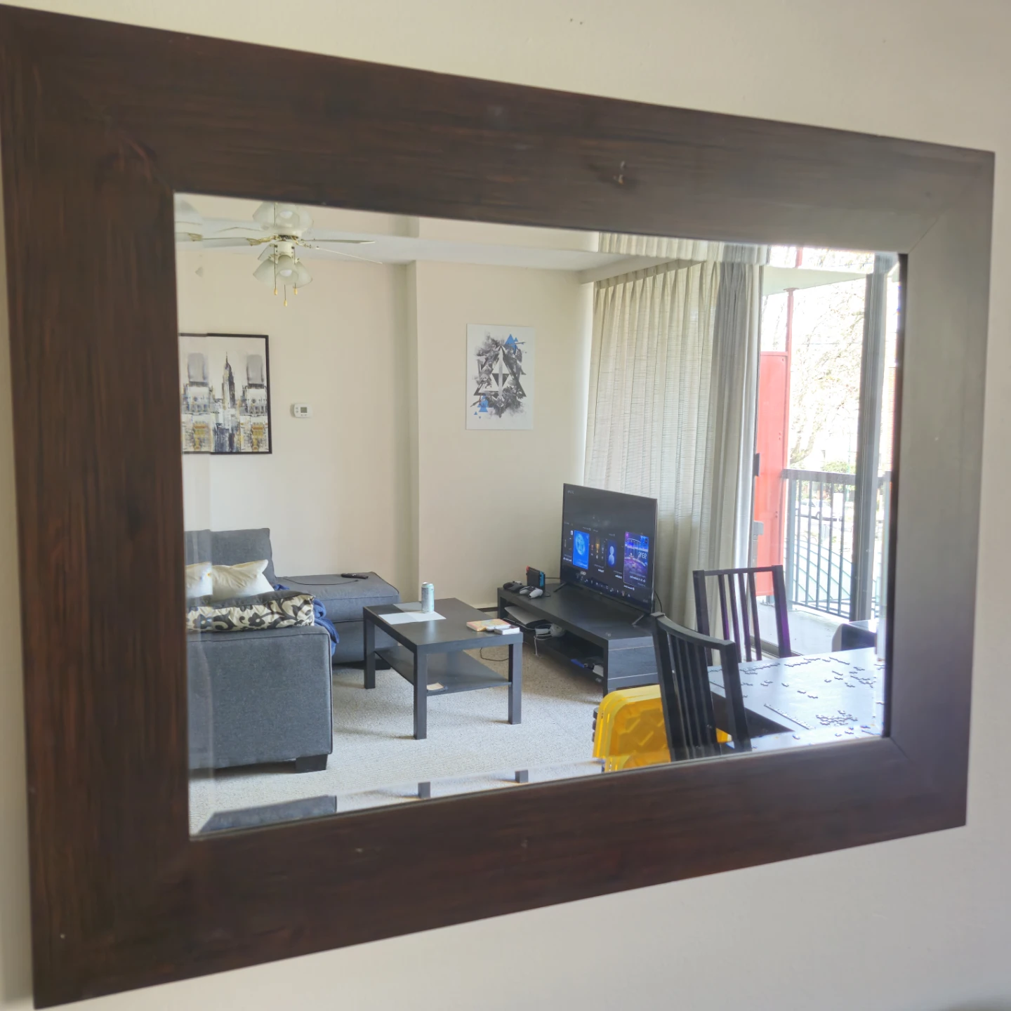 Dark Wood Framed Mirror