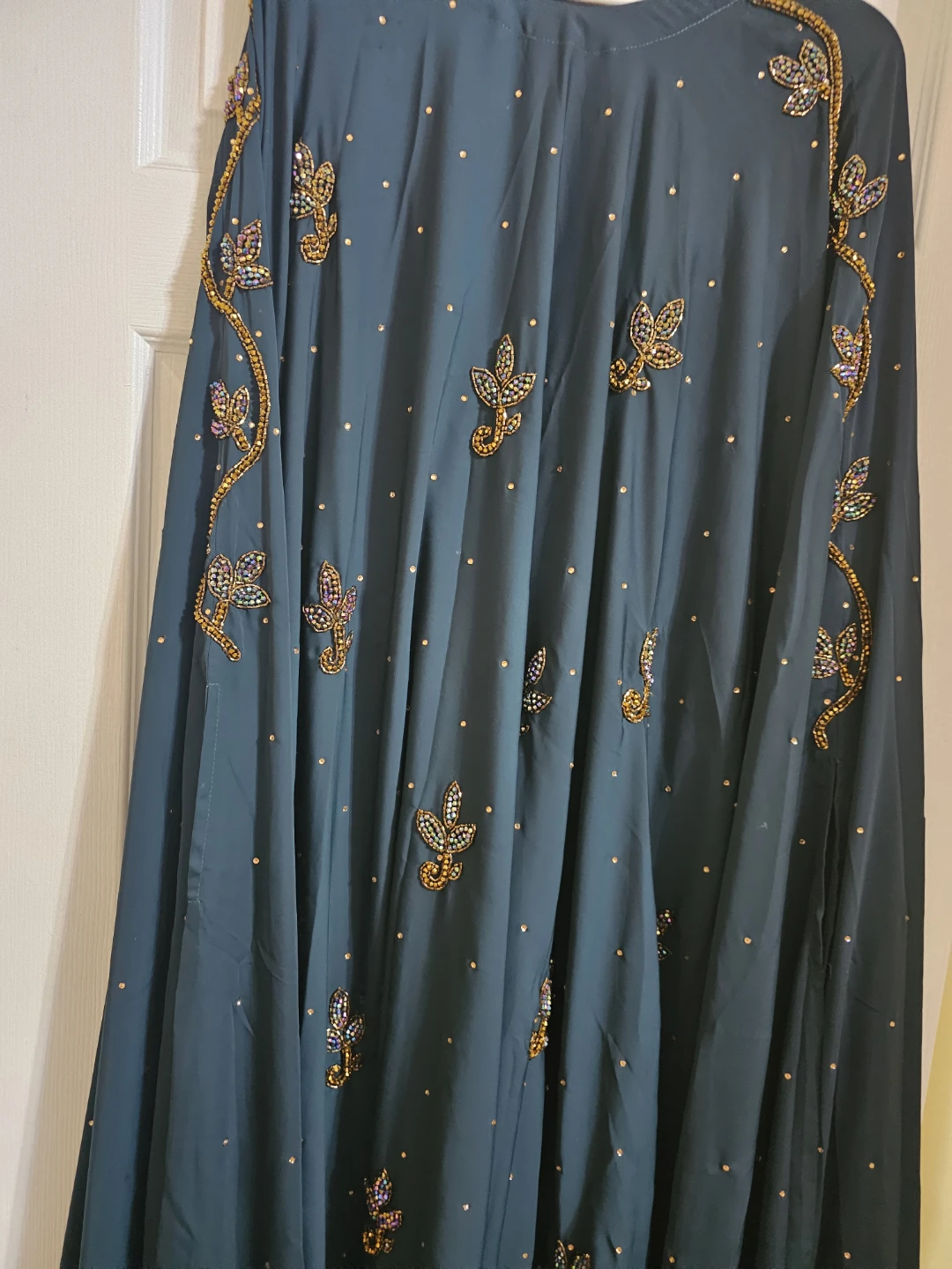 Embellished Teal Kaftan with Scarf - photo 2