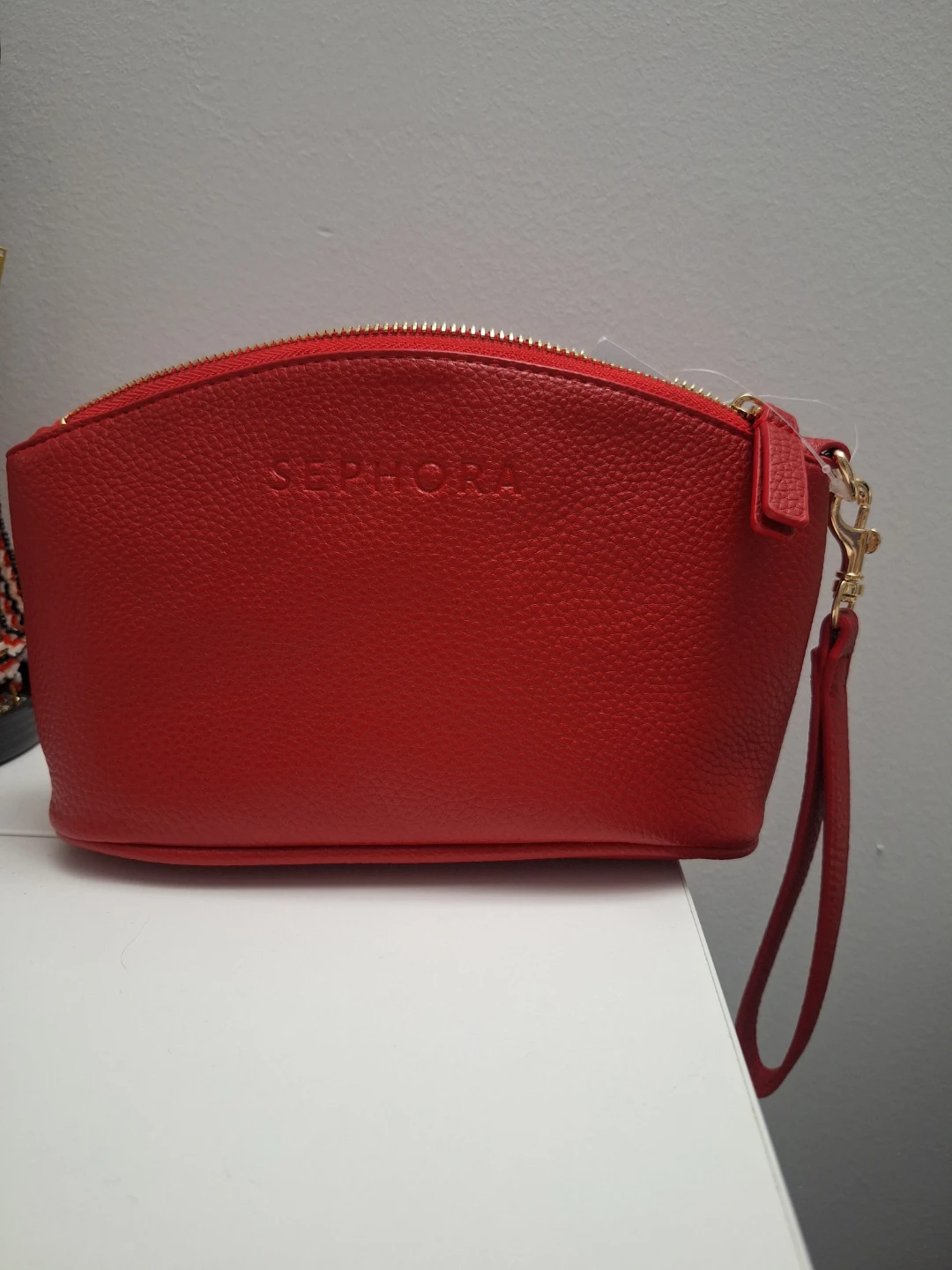 Red Sephora Cosmetic Bag Pouch Wristlet