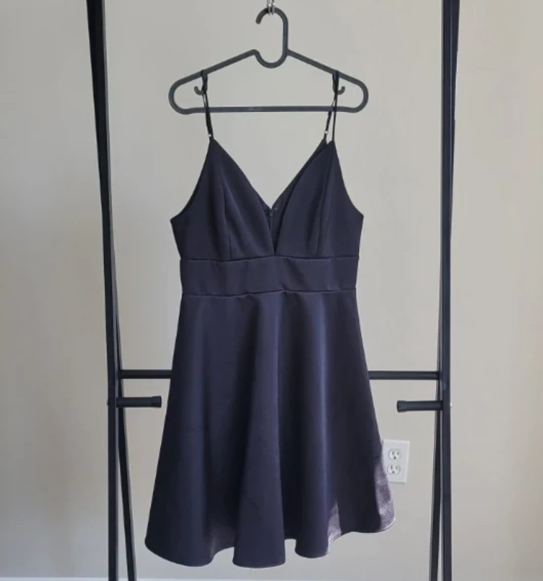 Navy Blue V-Neck Mini Dress