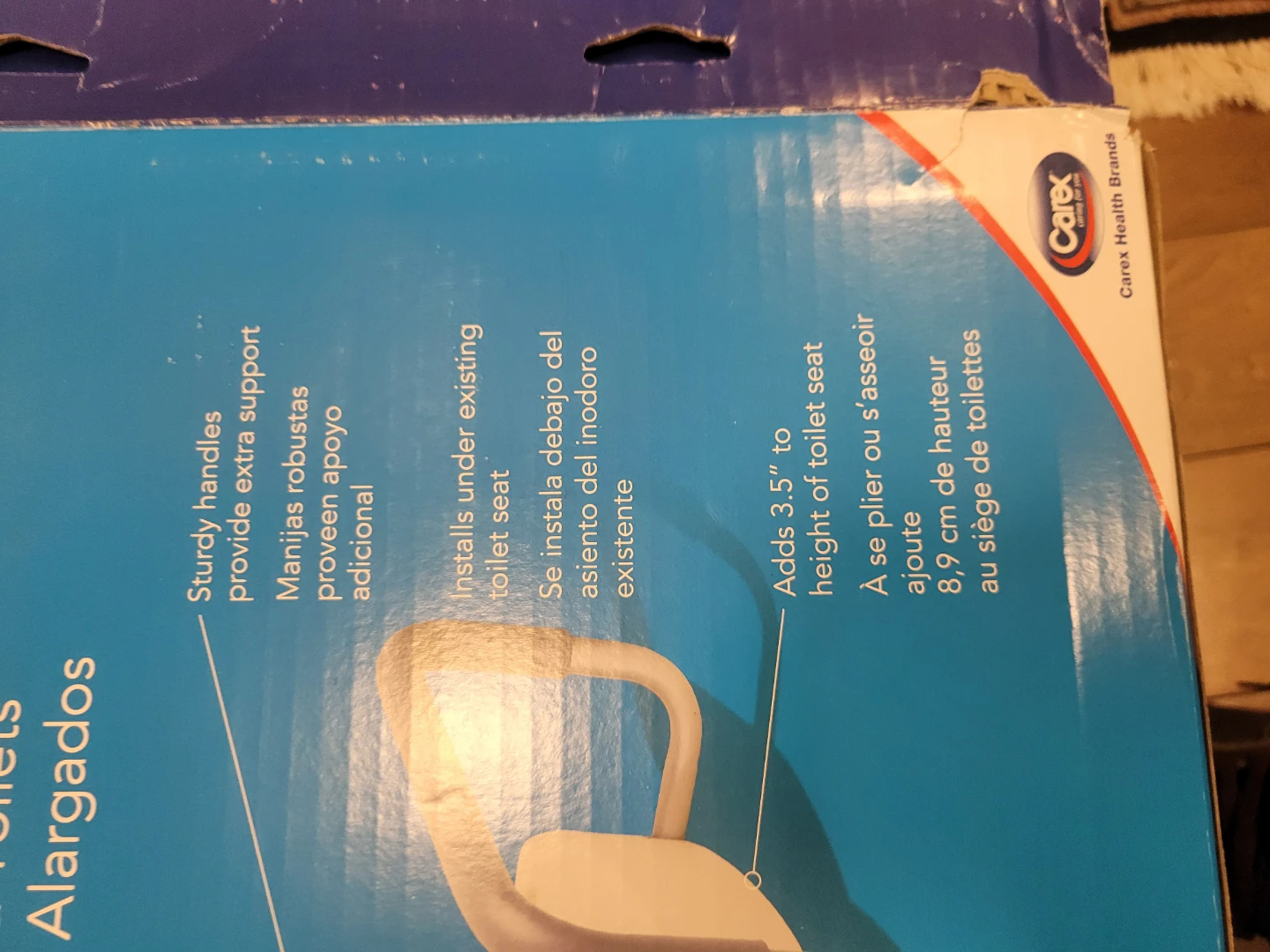 Carex Toilet Seat Elevator with Handles for Elongated Toilets