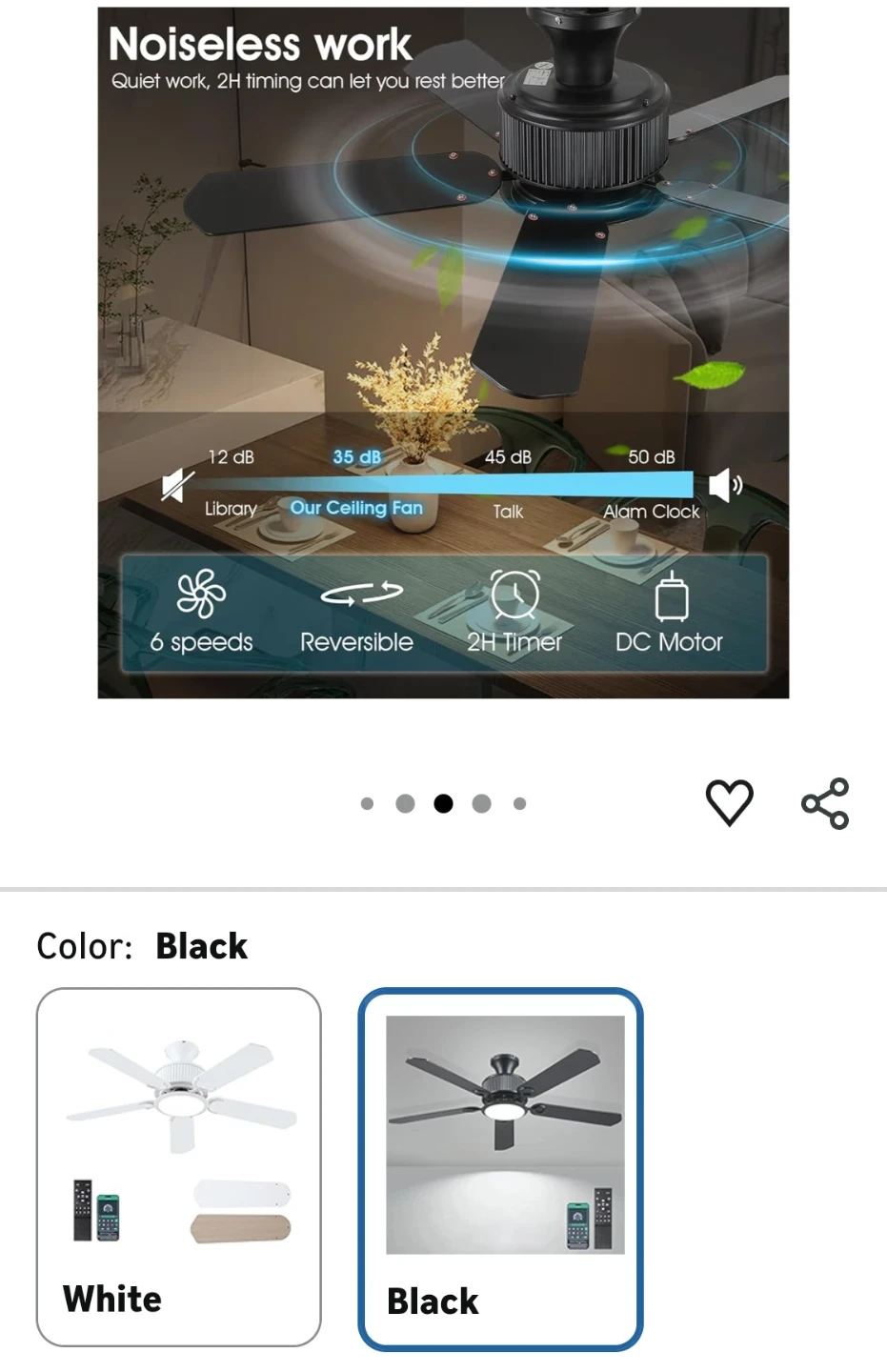 Black 44IN Ceiling Fan with Remote (cash only) - photo 5