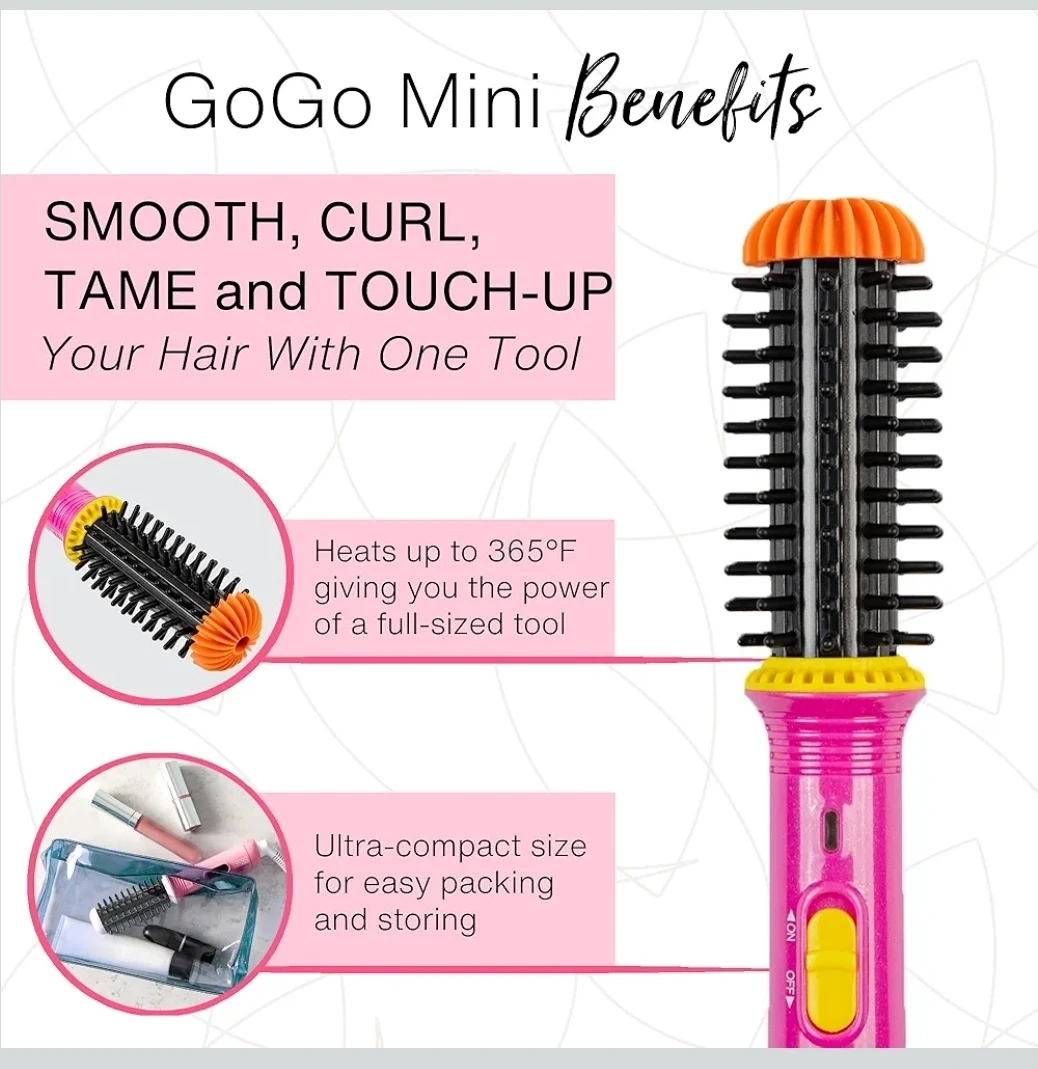 Calista GoGo Mini Heated Round Brush - Peachy Pink - photo 4