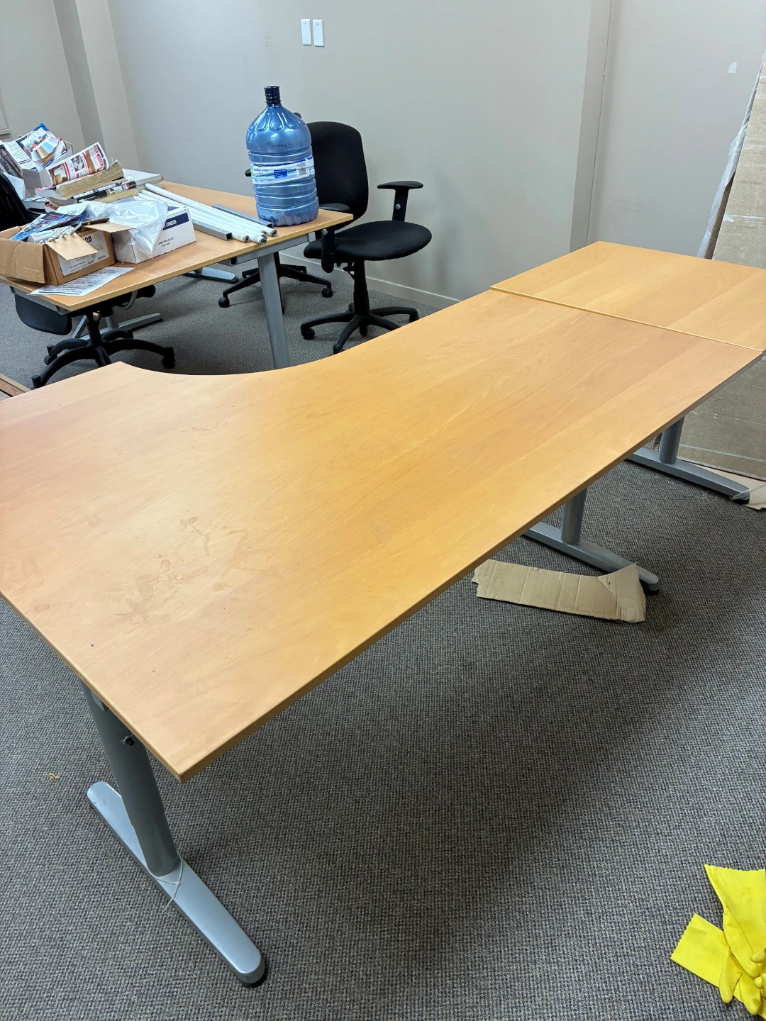 Corner Desk with Light Wood Finish