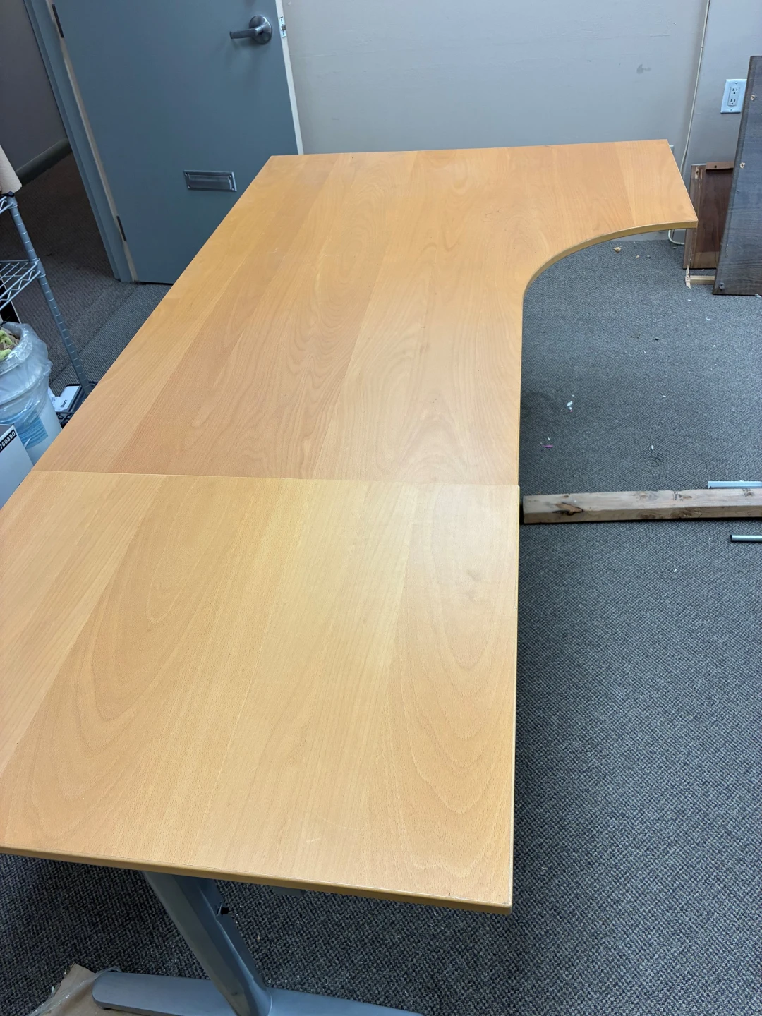 Corner Desk with Light Wood Finish - photo 2