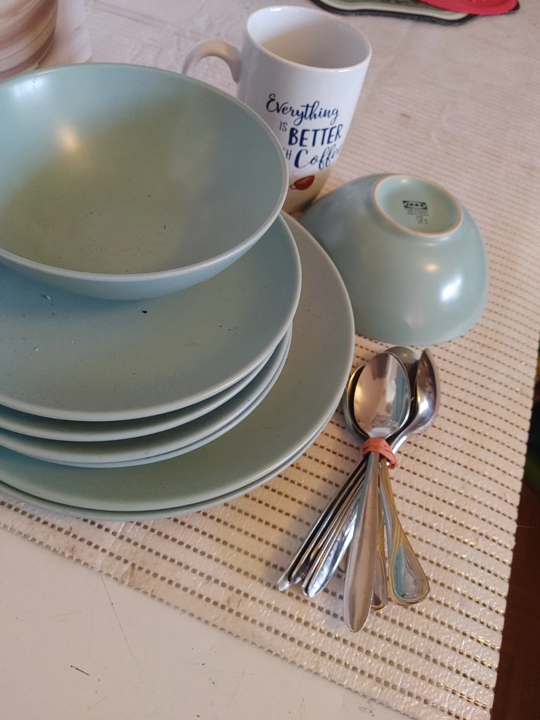 IKEA 5 Piece Dinnerware Set with Mug& cutlery