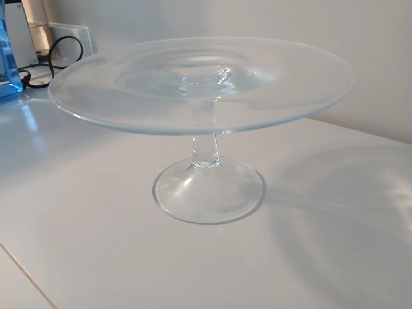 11" Glass Cake Stand plate pedestal - photo 3