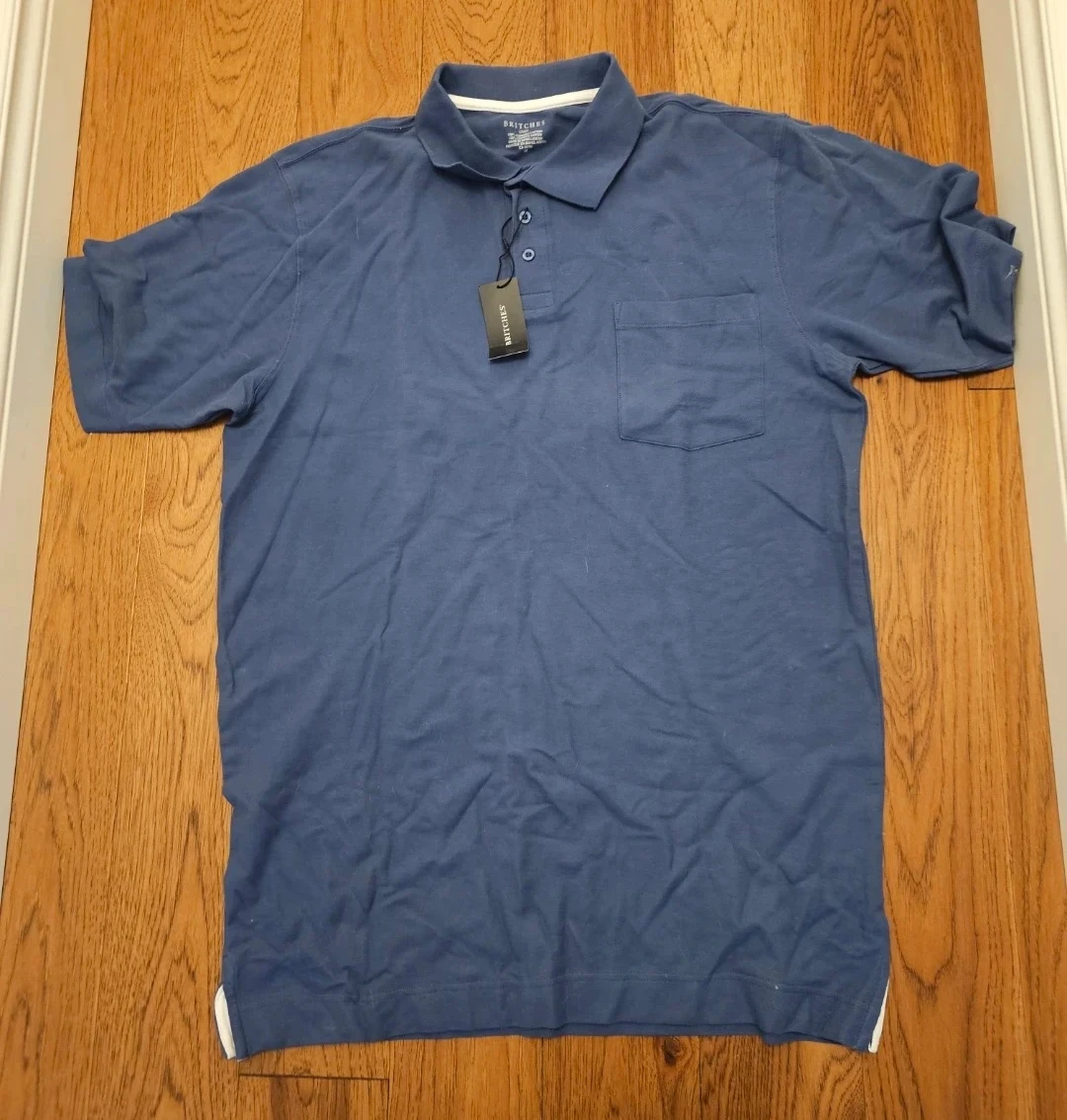 New Britches Men's LT Slate Blue 100% Combed Cotton Polo Shirt