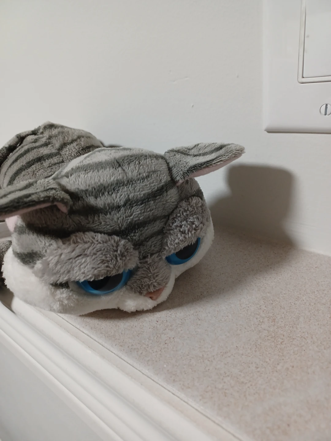 Grey Striped Plush Cat Toy - photo 2