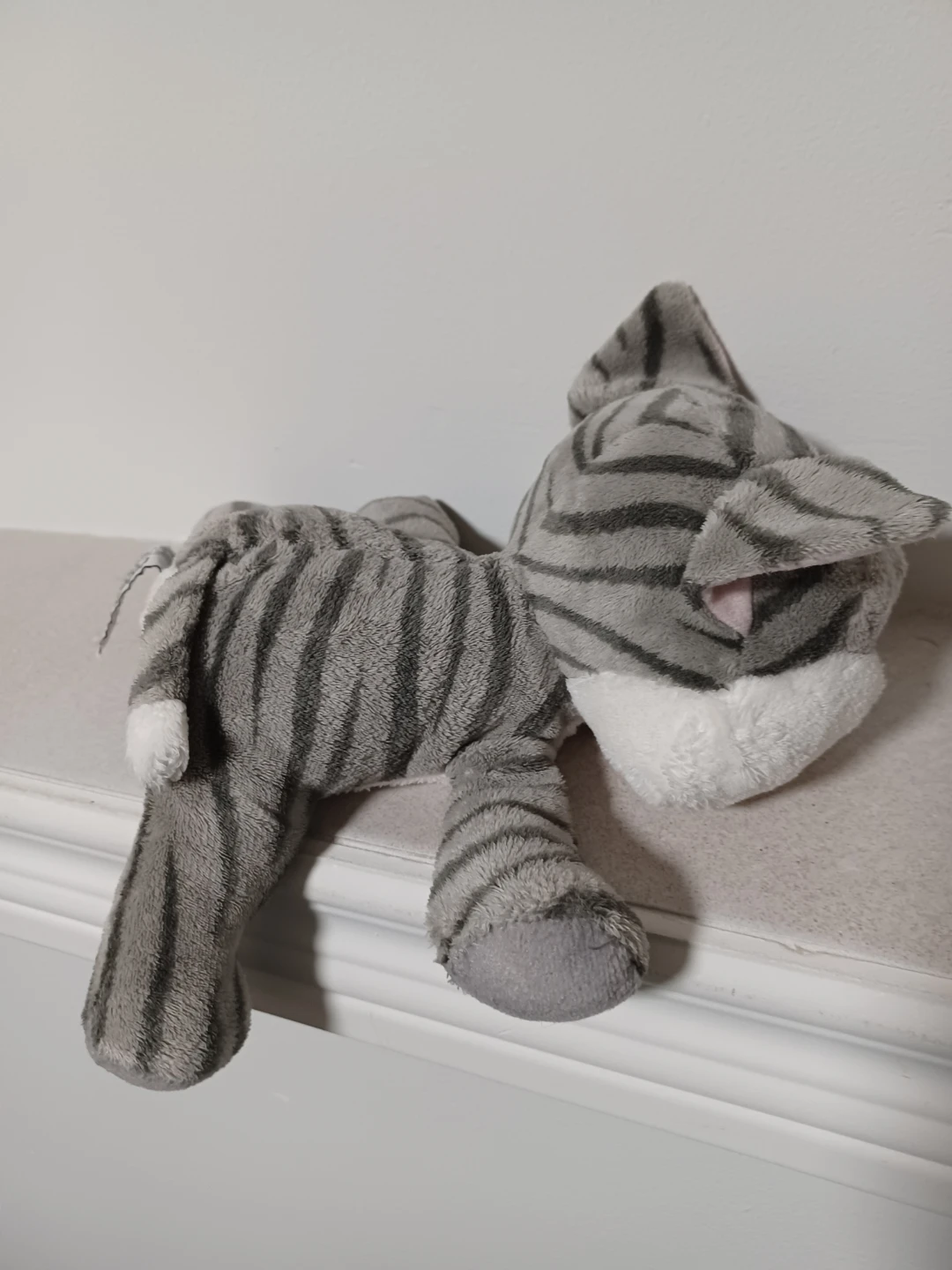 Grey Striped Plush Cat Toy - photo 4