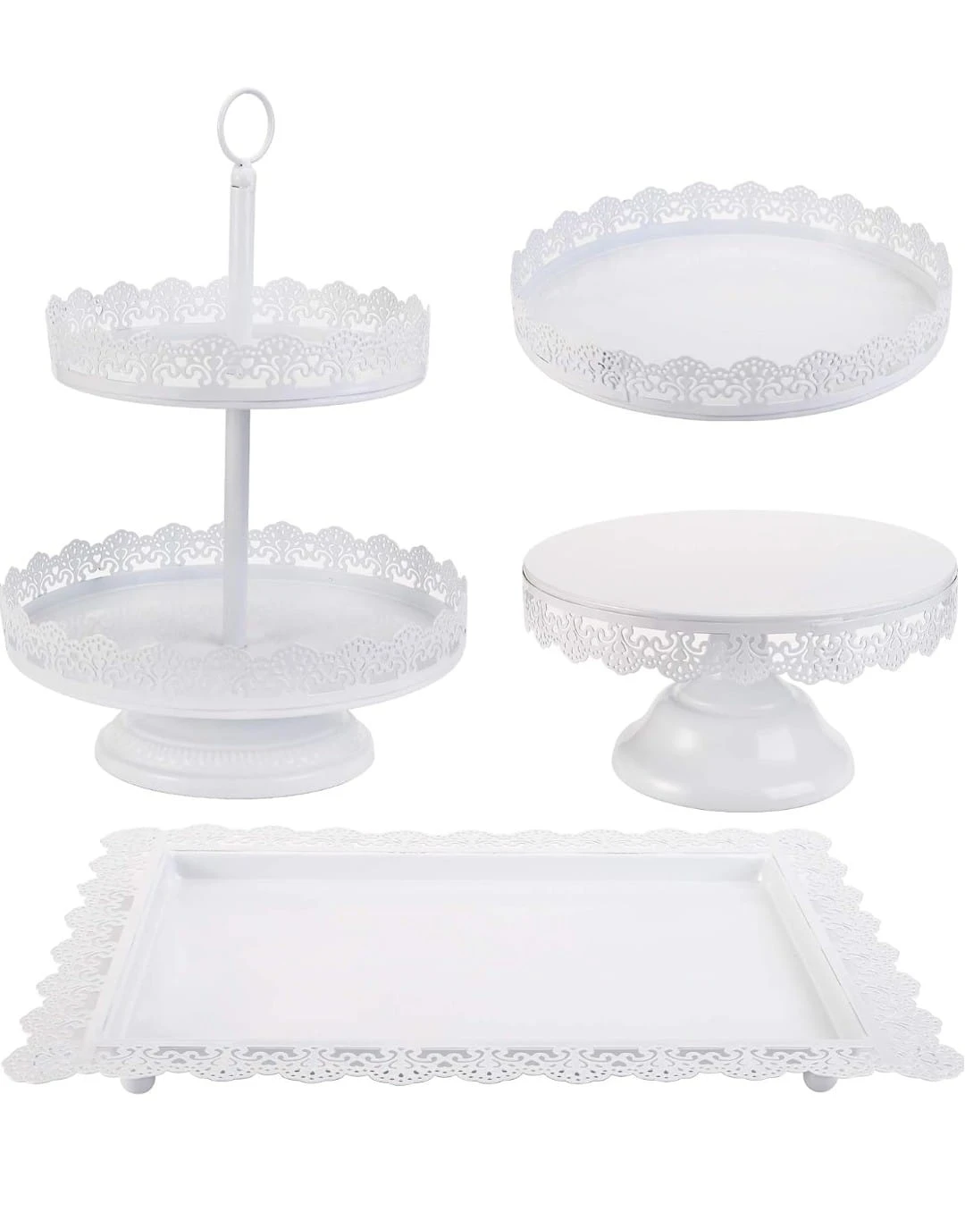 TOPZEA Set of 4 White Dessert/Cake Stands - photo 2