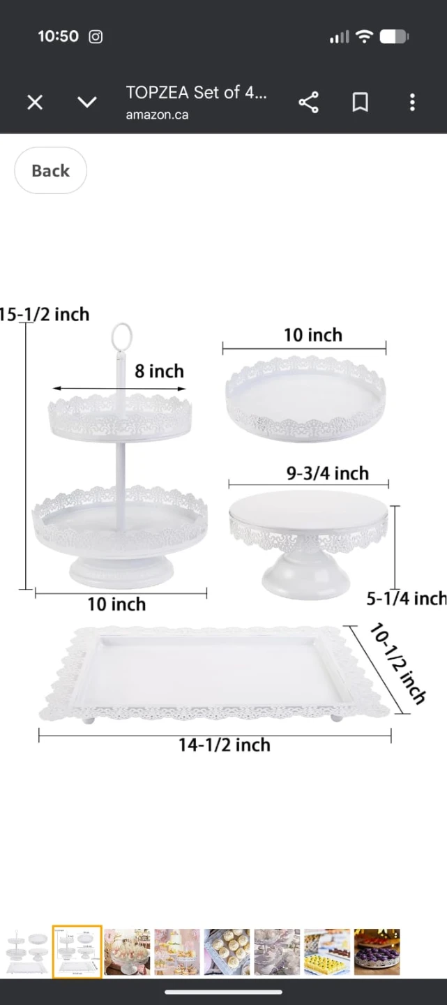 TOPZEA Set of 4 White Dessert/Cake Stands - photo 3