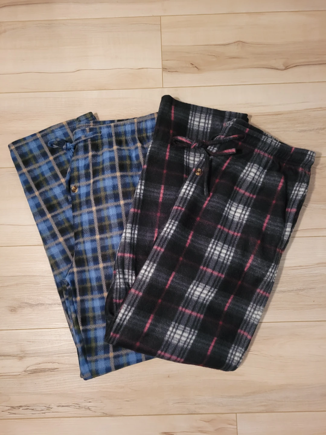 Plaid Fleece Pajama Pants Size L (2 Pairs)