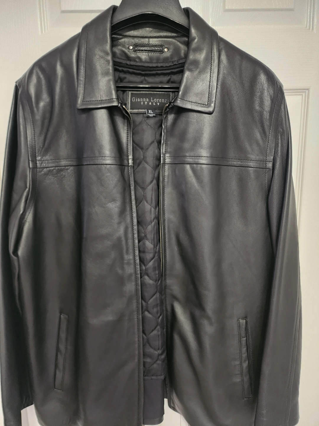 Gianni Lorenzi Black Leather Jacket - XL