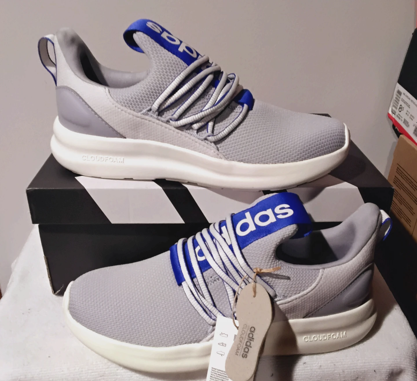 Adidas Lite Racer Adapt. Men's Running Shoes Gray Blue