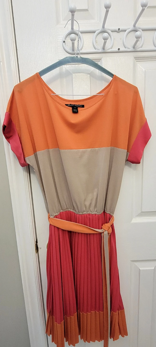 Colour Block Pleated Dress