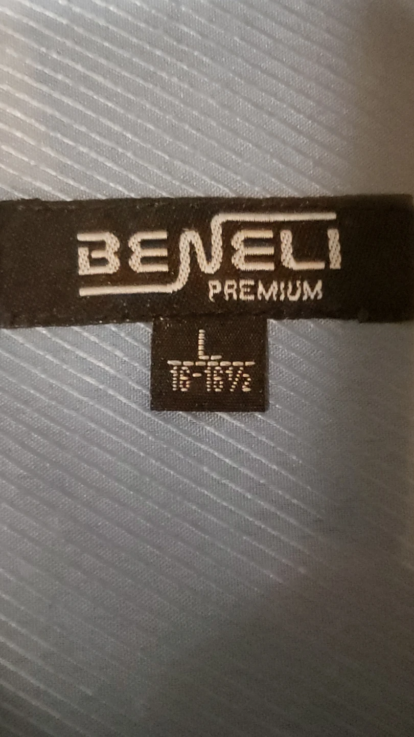 BENELI PREMIUM Men's Dress Shirt and Tie Set - Blue - Size L - photo 3