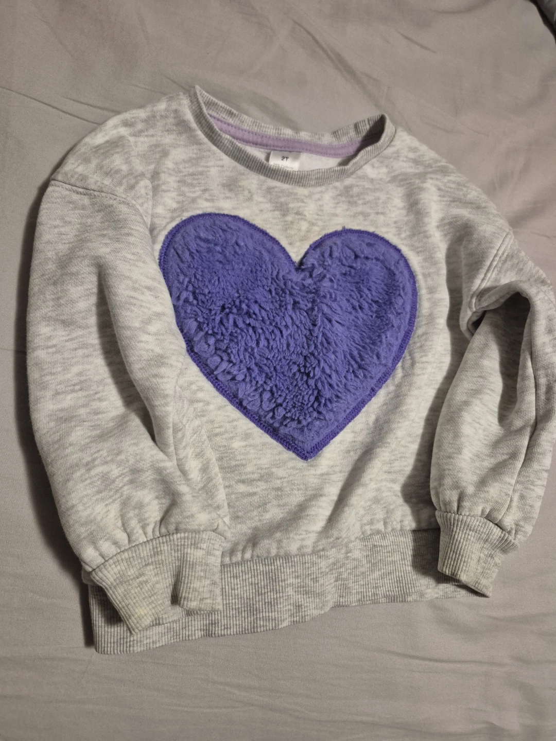 George Kids 2T Grey Sweatshirt with Purple Heart