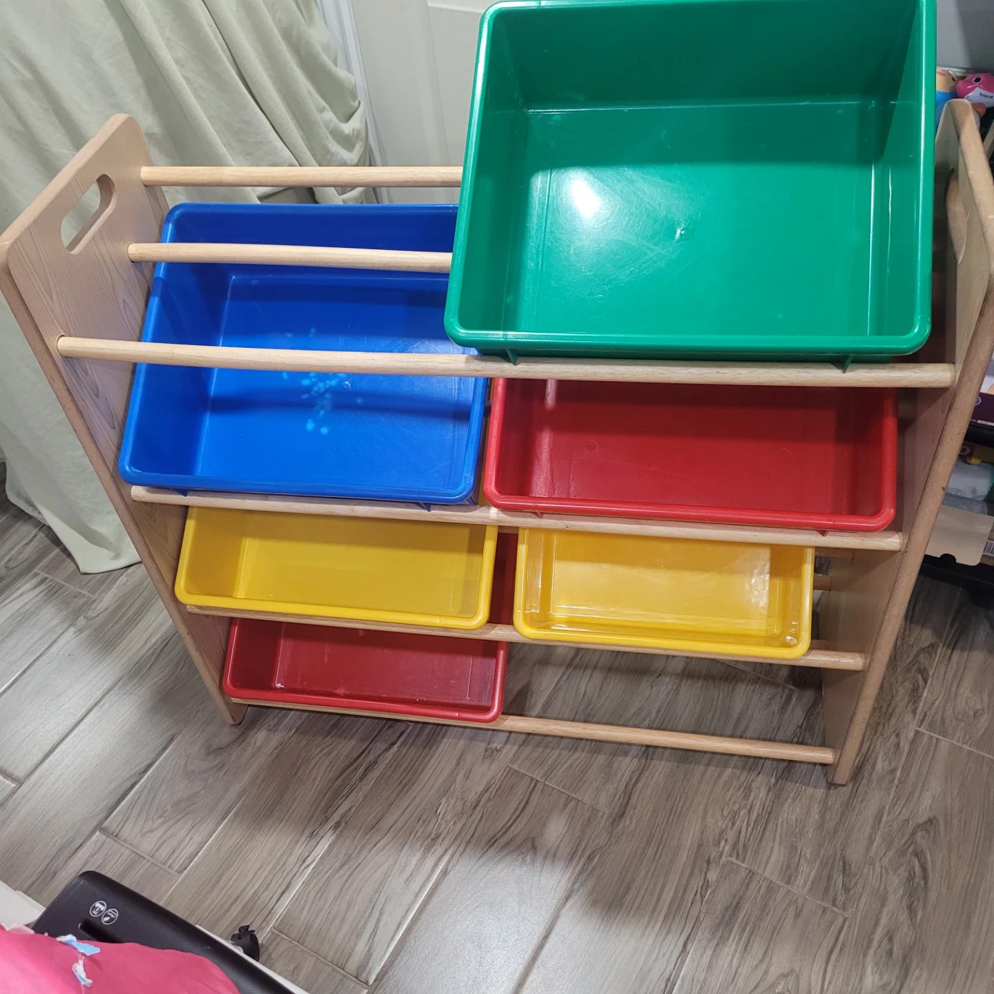 Wooden Toy Storage Organizer with 6 Bins - photo 2