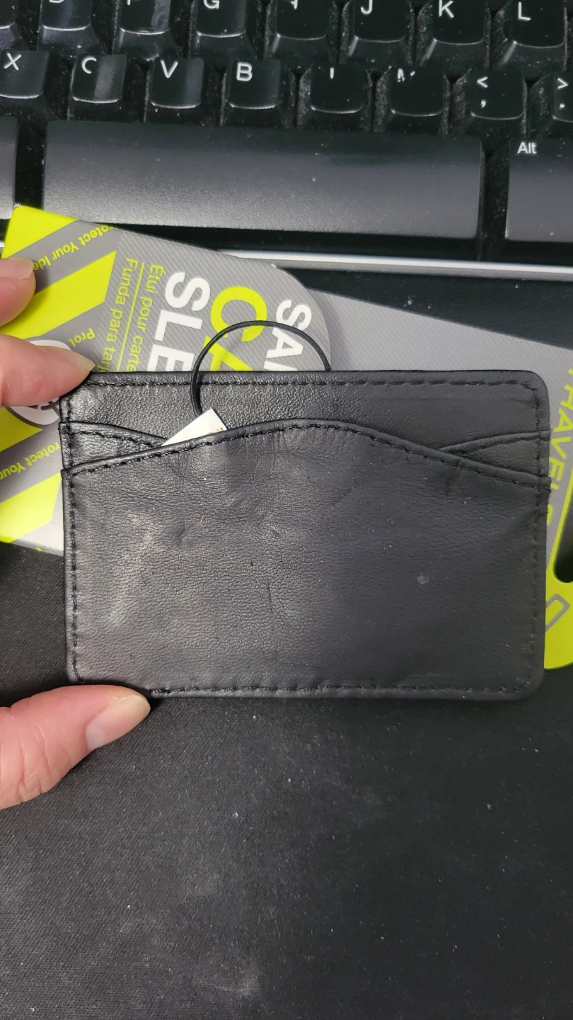 Travelon Safe ID RFID Blocking Card Sleeve - Black Leather - photo 4
