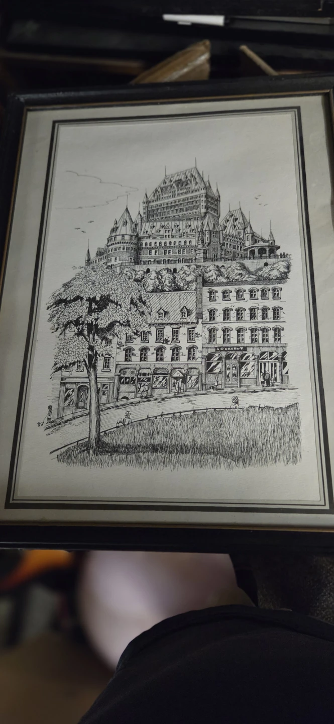 Framed Sketch of Fairmont Le Chateau Frontenac, Quebec
