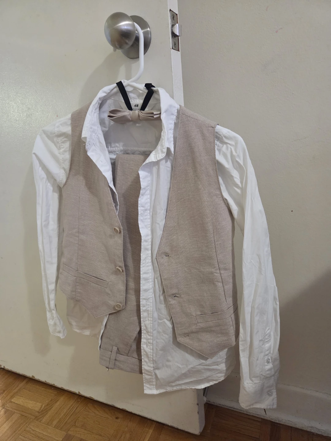 H&M Boys Linen Blend Suit Set with Vest and Bowtie - photo 2