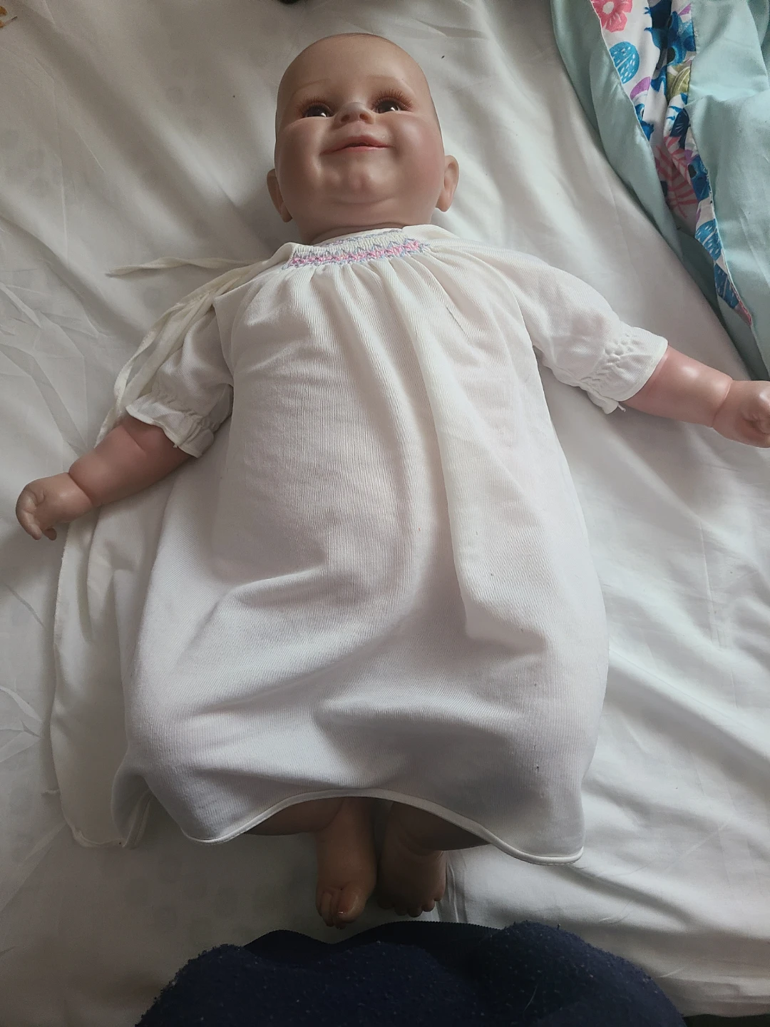 Baby Doll in White Gown