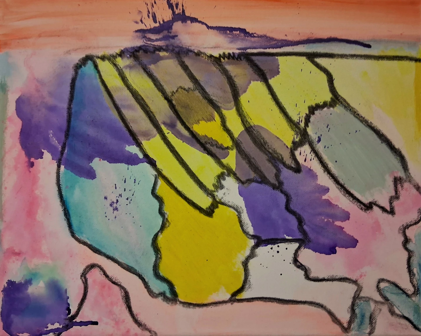 Abstract Watercolour Painting - photo 3