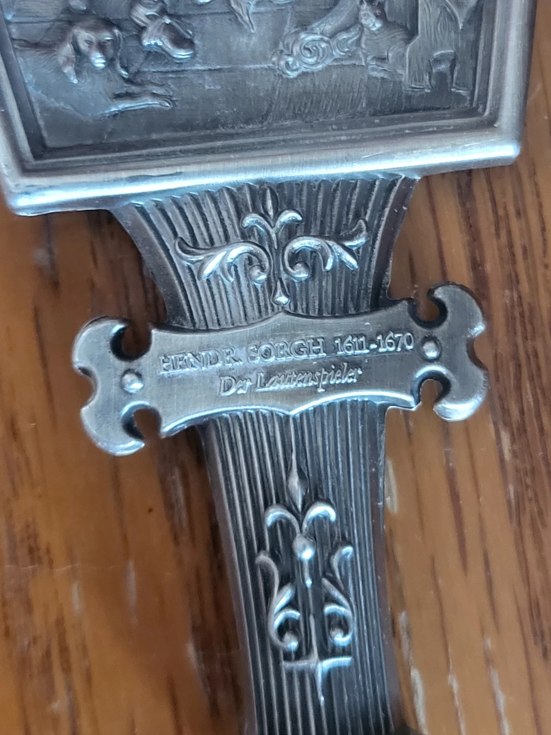 Pewter Letter Opener with Historical Scene - photo 5