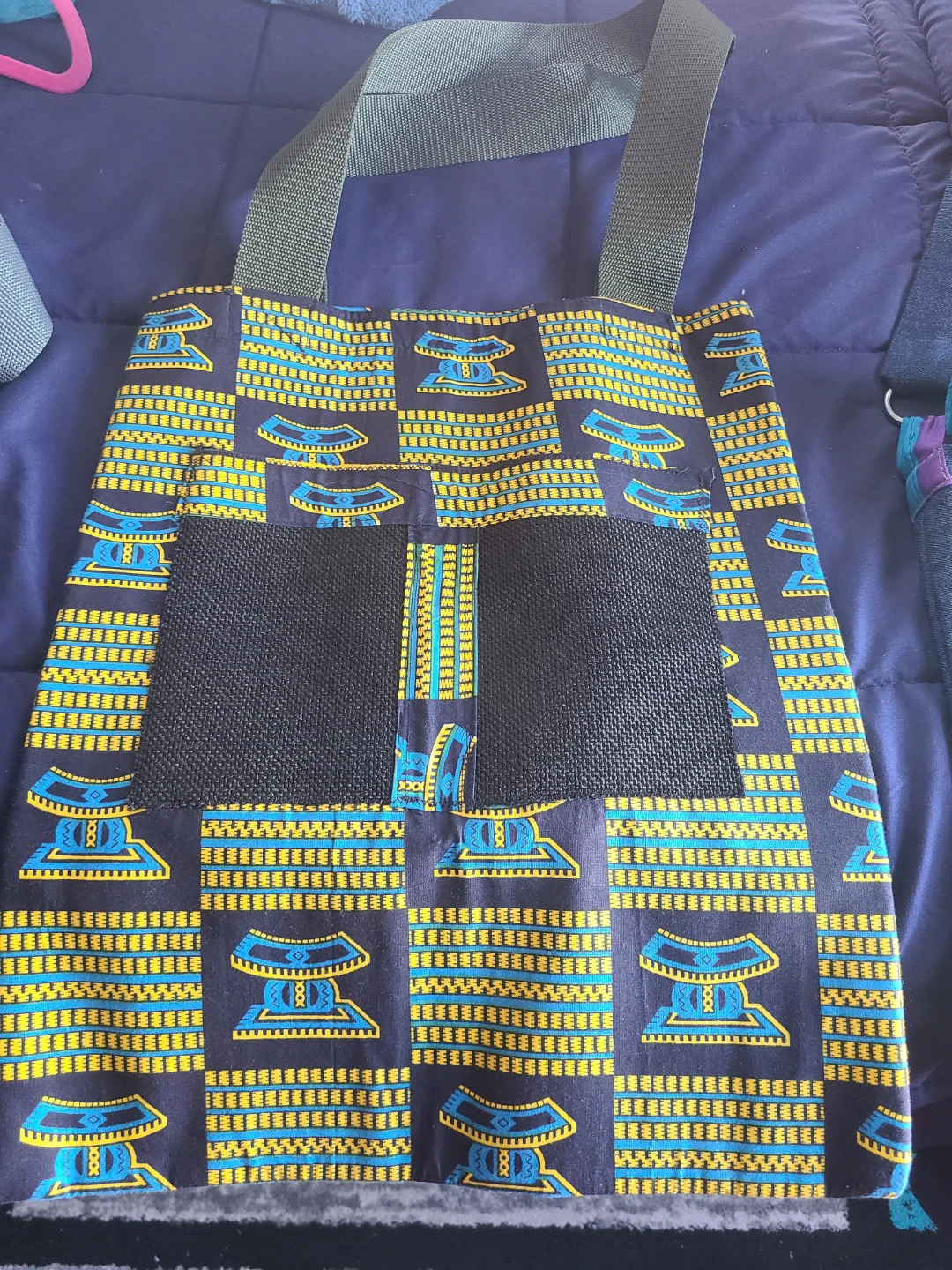 Tote Bag with African Print and Lemon Design