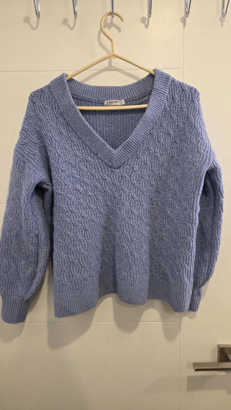 Reitmans Signature V-Neck Sweater - Periwinkle Blue - Large