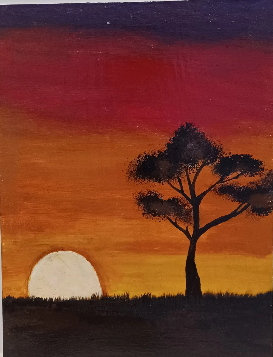 Canvas Painting of African Sunset